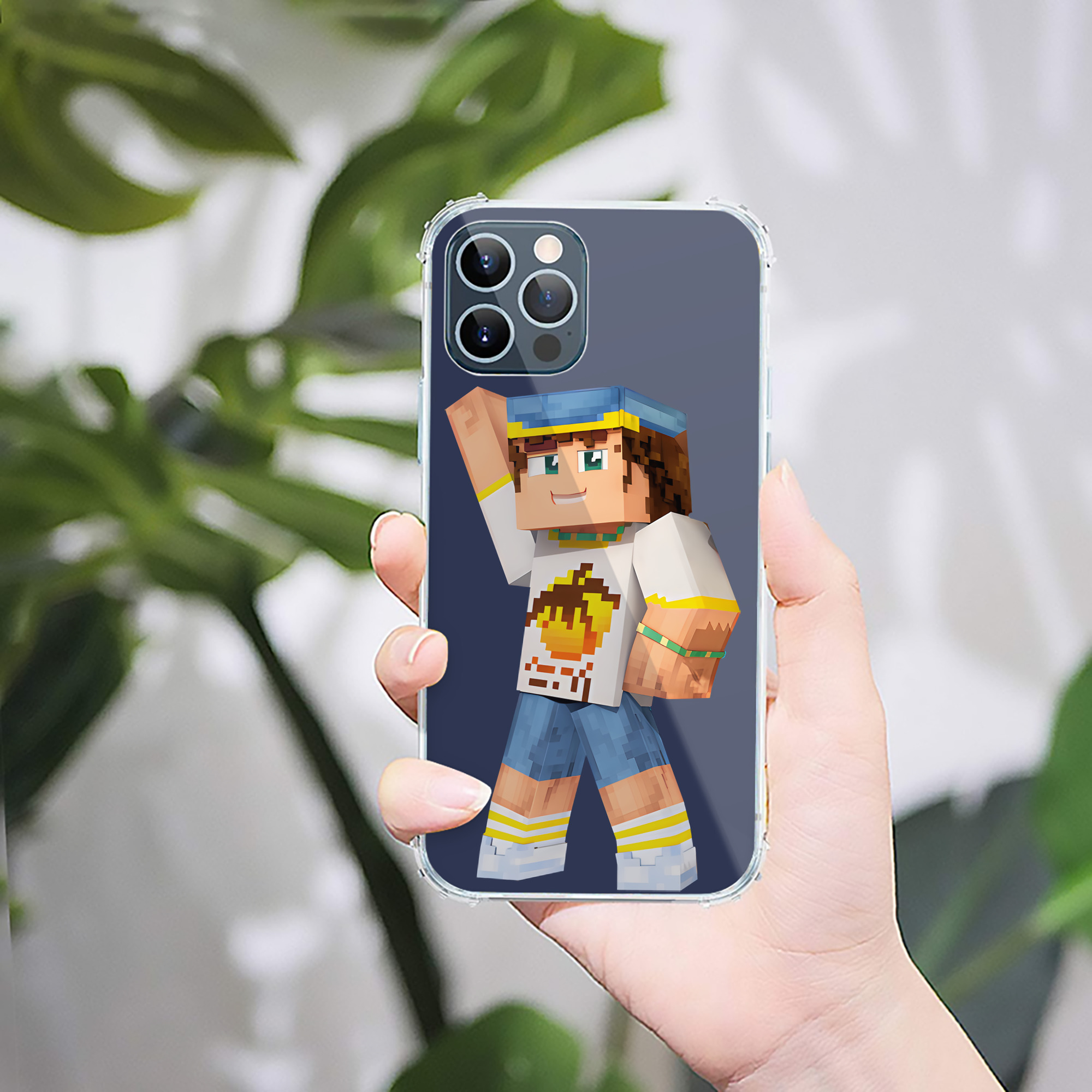 （画像用） マインクラフト ブロックの世界 Minecraft MC Block world 【iPhone 12シリーズ対応】透明スマホケース（クリアソフトケース）